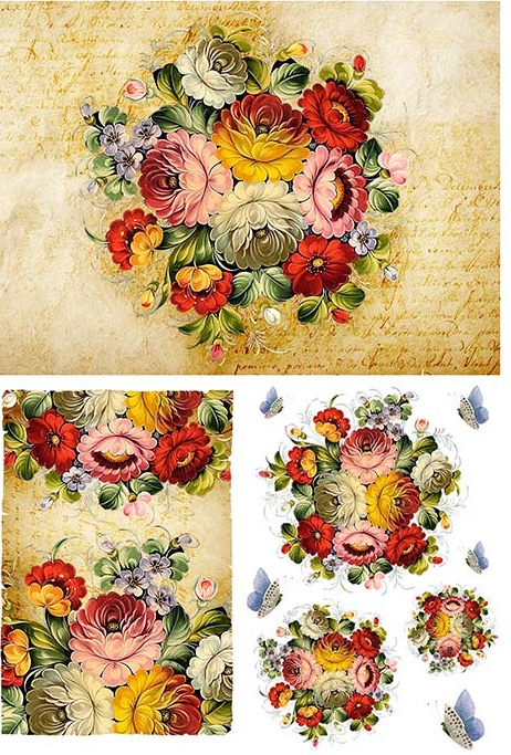 Hârtie de orez –Flower Bouquet – A4 1 Hârtie de orez –Flower Bouquet – A4
