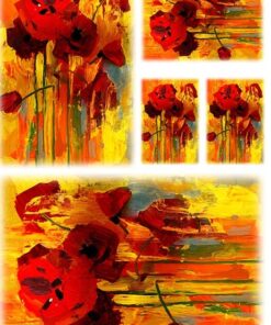 Hârtie de orez –Painted Poppy 2 – A4