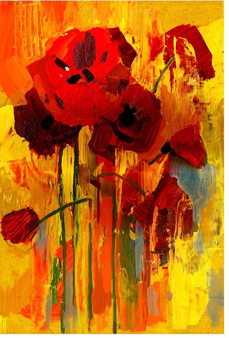 Hârtie de orez –Painted Poppy – A4 1 Hârtie de orez –Painted Poppy – A4