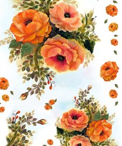 Hârtie de orez –Red Flowers – A4