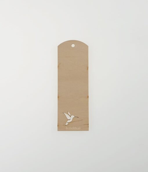 Semn de carte din lemn – nedecorat – colibri – h 15 cm 1