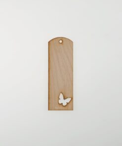 Semn de carte din lemn – nedecorat – fluture – h 15 cm