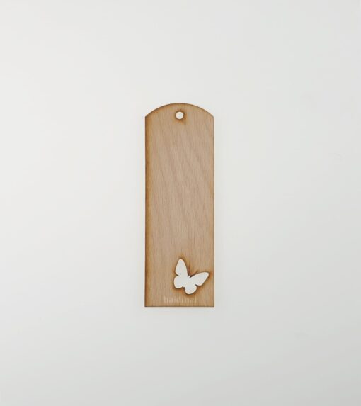 Semn de carte din lemn – nedecorat – fluture – h 15 cm 1