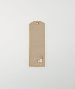 Semn de carte din lemn – nedecorat – pisică – h 15 cm