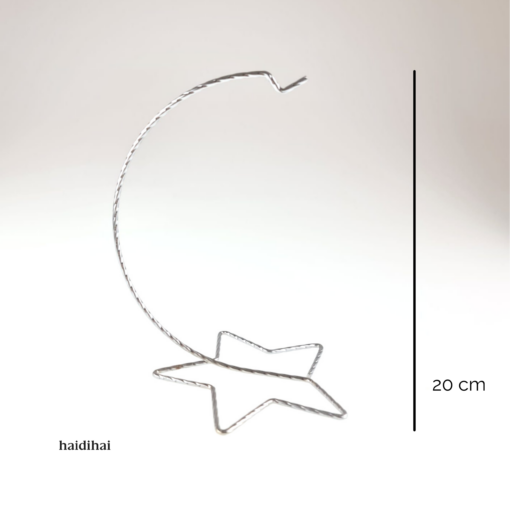 Suport metalic - argintiu cromat – 20 cm – stea