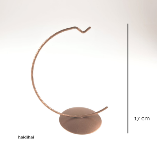 Suport metalic decorativ arămiu – glob – h 17 cm