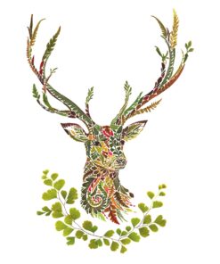 Șervețel Decoupage - Green Deer - 33x33 cm