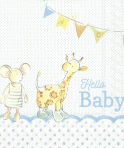 Șervețel - Hello baby - blue - 33x33 cm