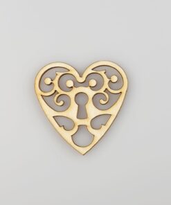 Decorațiune lemn - inimă - 6x6 cm
