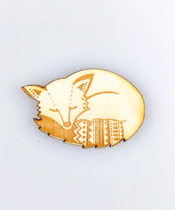 Decoratiune lemn - vulpe - 4.5 x3 cm