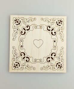 Elemente decorative - ramă cu inimă - 11,5x11,5 cm