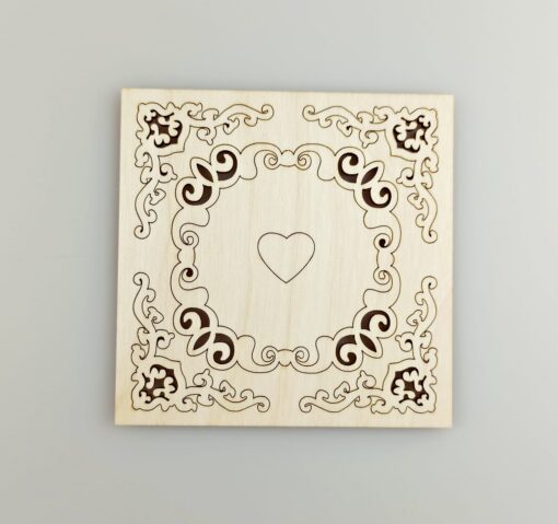 Elemente decorative - ramă cu inimă - 11,5x11,5 cm 1