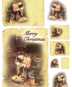 Hârtie de orez – Merry Christmas – A4