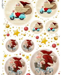 Hârtie de orez – Santa the Rider – A4