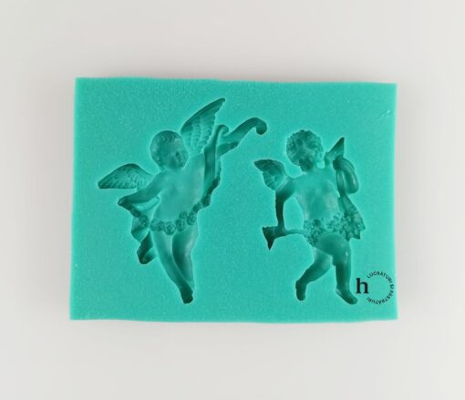 Matriță silicon - Angels with Flowers - 10x7 cm 1