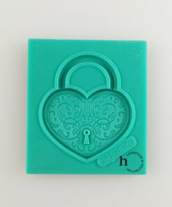 Matriță silicon - Lock in the shape of heart- 5.5x6.2 cm