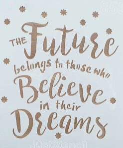 Șablon – believe in dreams – 20x20 cm