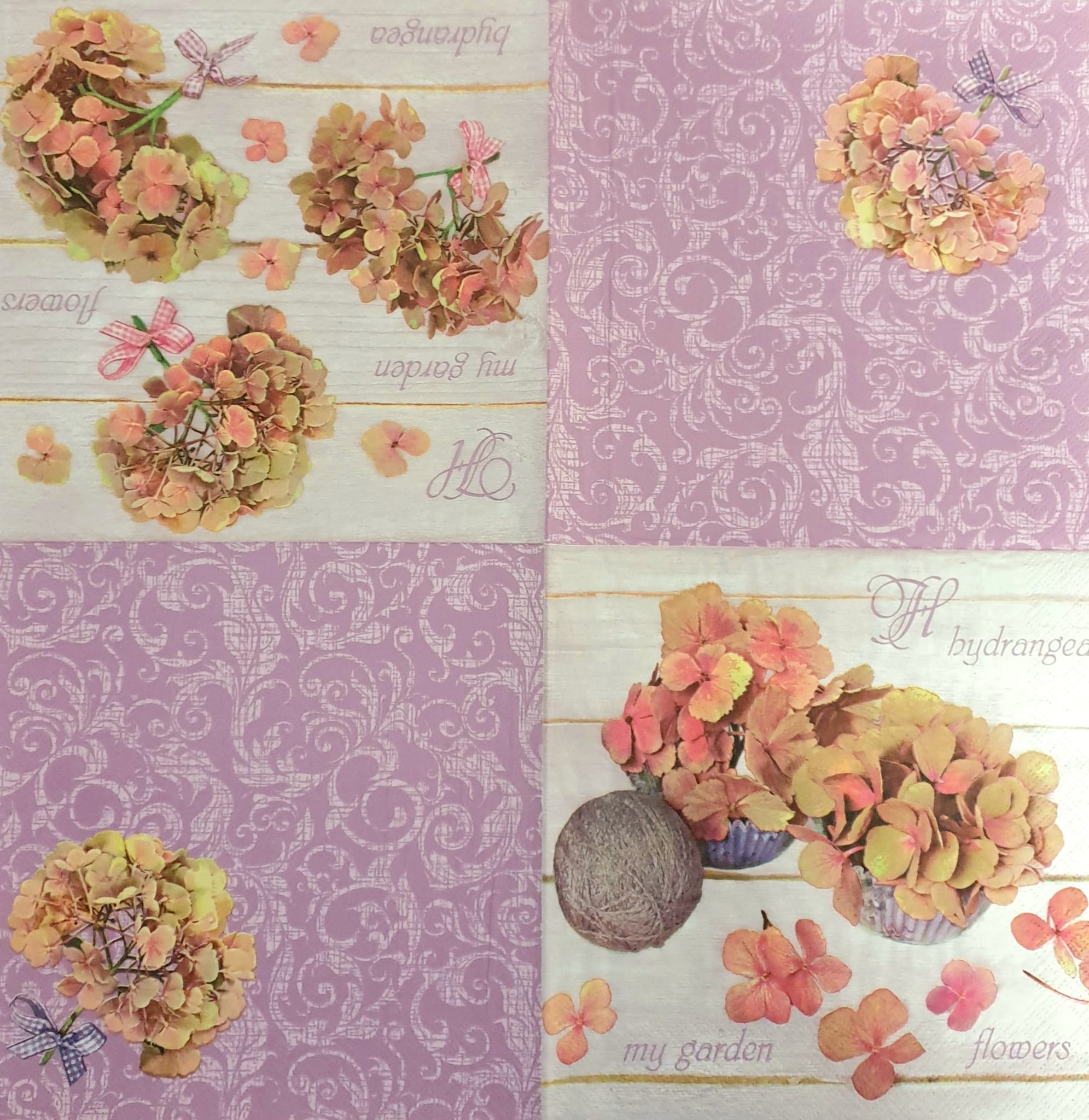 Șervețel decorativ - Hydrangea Flowers - 33x33 cm 2 Șervețel decorativ - Hydrangea Flowers - 33x33 cm - imagine 2