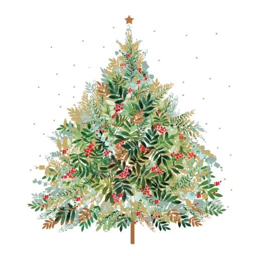 Șervețel decoupage – Christmas Hill Tree –25X25 cm 1