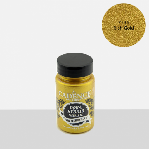 Vopsea acrilică hybrid metallic – rich gold – CADENCE – 90 ml 1