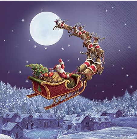 Șervețel - Christmas Sleigh- 33x33 cm 1 Șervețel - Christmas Sleigh- 33x33 cm