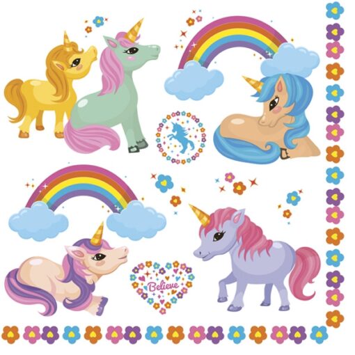 Șervețel - Rainbow Ponies - 33×33 cm 1