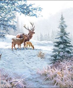 Șervețel decoupage- Deer Family – 33×33 cm