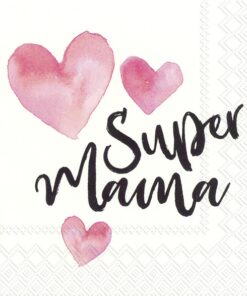 Șervețel decoupage- Super Mama – 33×33 cm