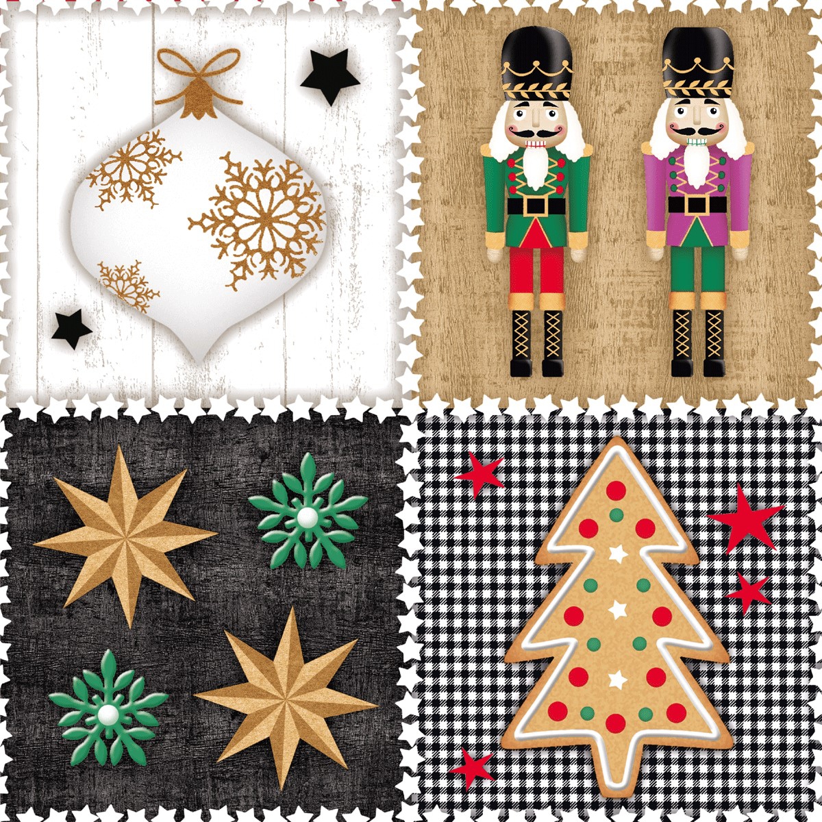 Șervețel – X-Mas Patchwork – 33×33 cm 1 Șervețel – X-Mas Patchwork – 33×33 cm