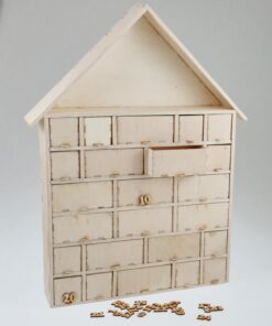 Decorațiune lemn - căsuță ADVENT - 52x34 cm