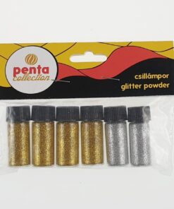 Glitter powder - gold-silver - 6x3.5 ml