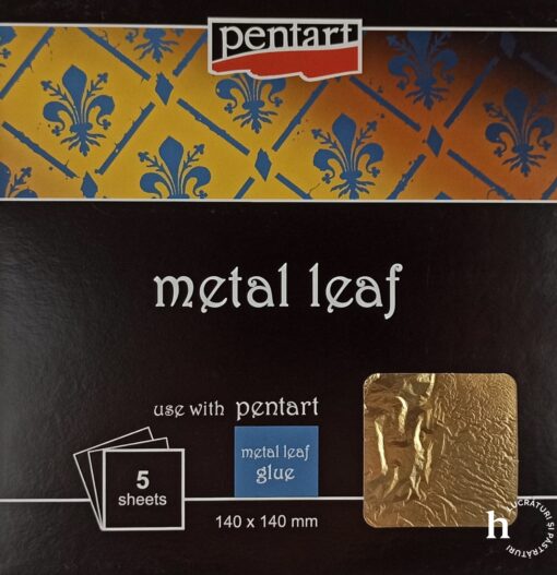 Metal leaves - 14x14 cm - gold 1 - Pentart 1