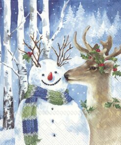 Șervețel - A kiss for Snowman - 33x33 cm