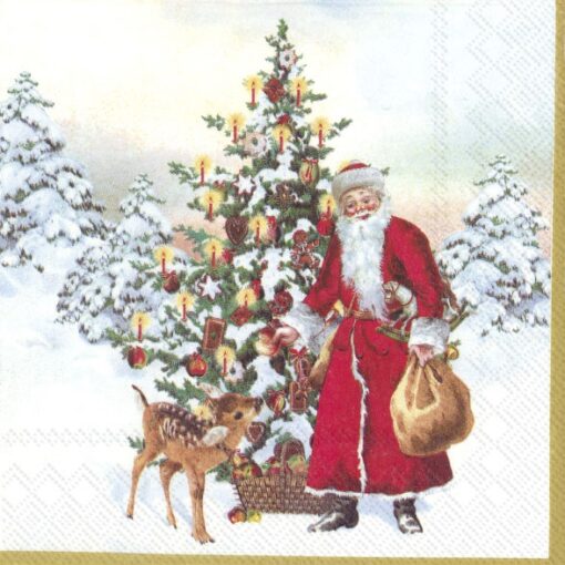 Șervețel - Annual Christmas Santa - 33x33 cm 1