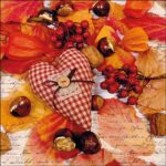 Șervețel - Autumn Heart - 33x33 cm