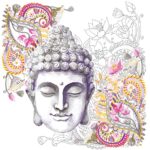 Șervețel - Buddha Head Stone - 33x33 cm