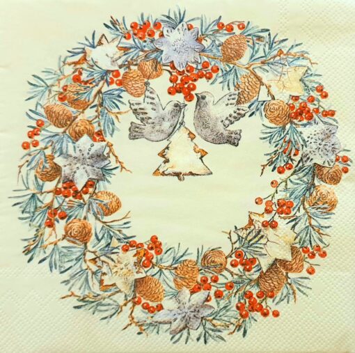 Șervețel - Christmas Wreath - 33x33 cm 1
