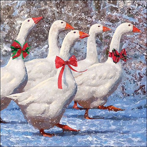 Șervețel Decoupage - X-Mas Geese - 33x33 cm 1 Șervețel Decoupage - X-Mas Geese - 33x33 cm