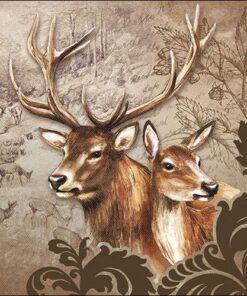 Șervețel -  Deer Couple Brown - 33x33 cm