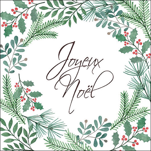 Șervețel - Guirlande de Noël - 33x33 cm 1 Șervețel - Guirlande de Noël - 33x33 cm