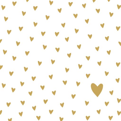 Șervețel - Little Hearts gold - 33x33 cm 1