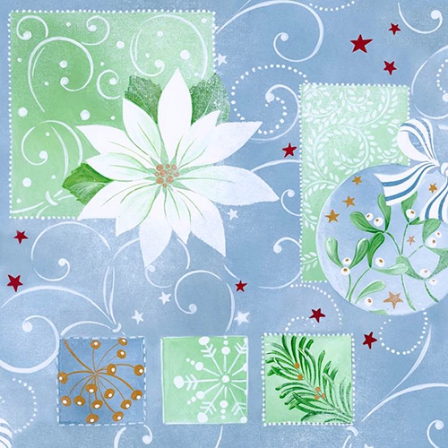 Șervețel - White Poinsettia - 33x33 cm 1 Șervețel - White Poinsettia - 33x33 cm