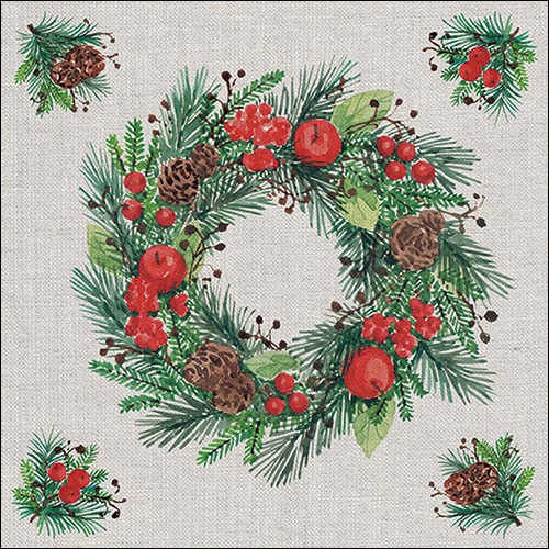 Șervețel - Wreath on Linen - 33x33 cm 1