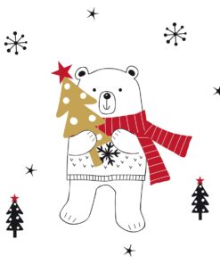 Șervețel - X-Mas Bear - 33x33 cm