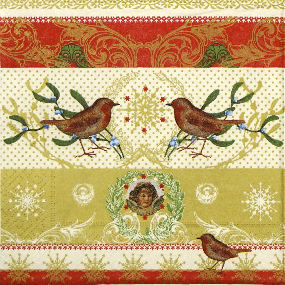 Șervețel decoupage - Hello Robin - 33x33 cm 1 Șervețel decoupage - Hello Robin - 33x33 cm