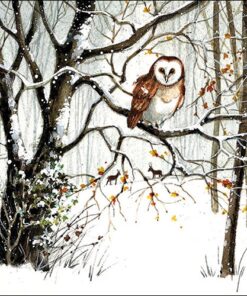 Șervețel decoupage - Winter Owl – 33×33 cm