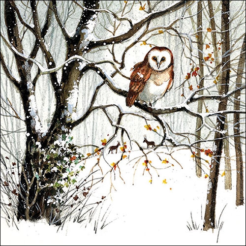 Șervețel decoupage - Winter Owl – 33×33 cm 1 Șervețel decoupage - Winter Owl – 33×33 cm