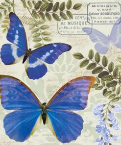 Servetel decoupage – Blue Morpho -  33x33cm