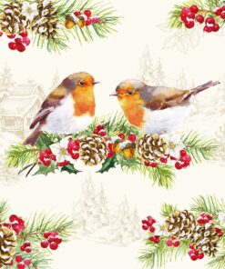 Șervețel - Winter Robins - 33x33 cm
