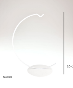 Suport metalic decorativ alb – glob - h20 cm